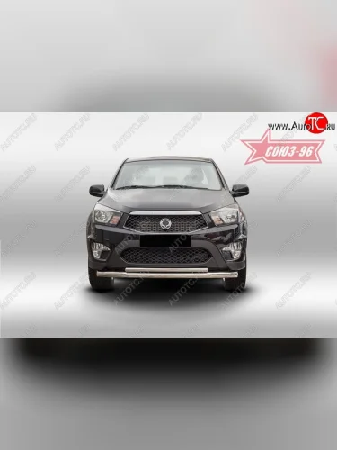 Защита переднего бампера двойная Souz-96 (d76/42) SSANGYONG Actyon Sport (2012-2025)