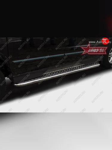 Защита порогов с листом Souz-96 (d60). SSANGYONG Actyon Sport (2012-2025)