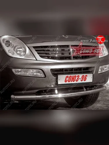 Защита переднего бампера одинарная Souz-96 (d60) SSANGYONG Rexton Y200 (2001-2006)