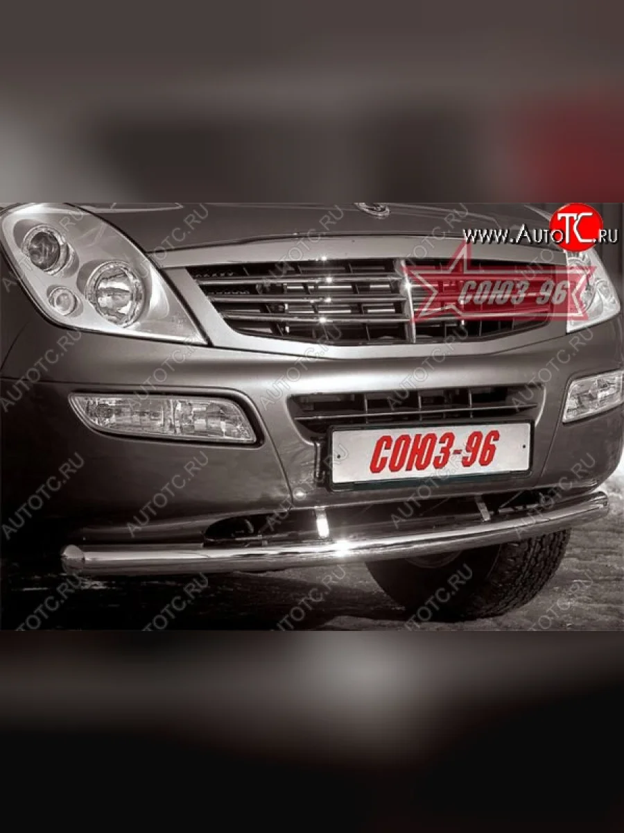 Защита переднего бампера одинарная Souz-96 (d60) SSANGYONG Rexton Y200 (2001-2006)  с доставкой в г. Пермь