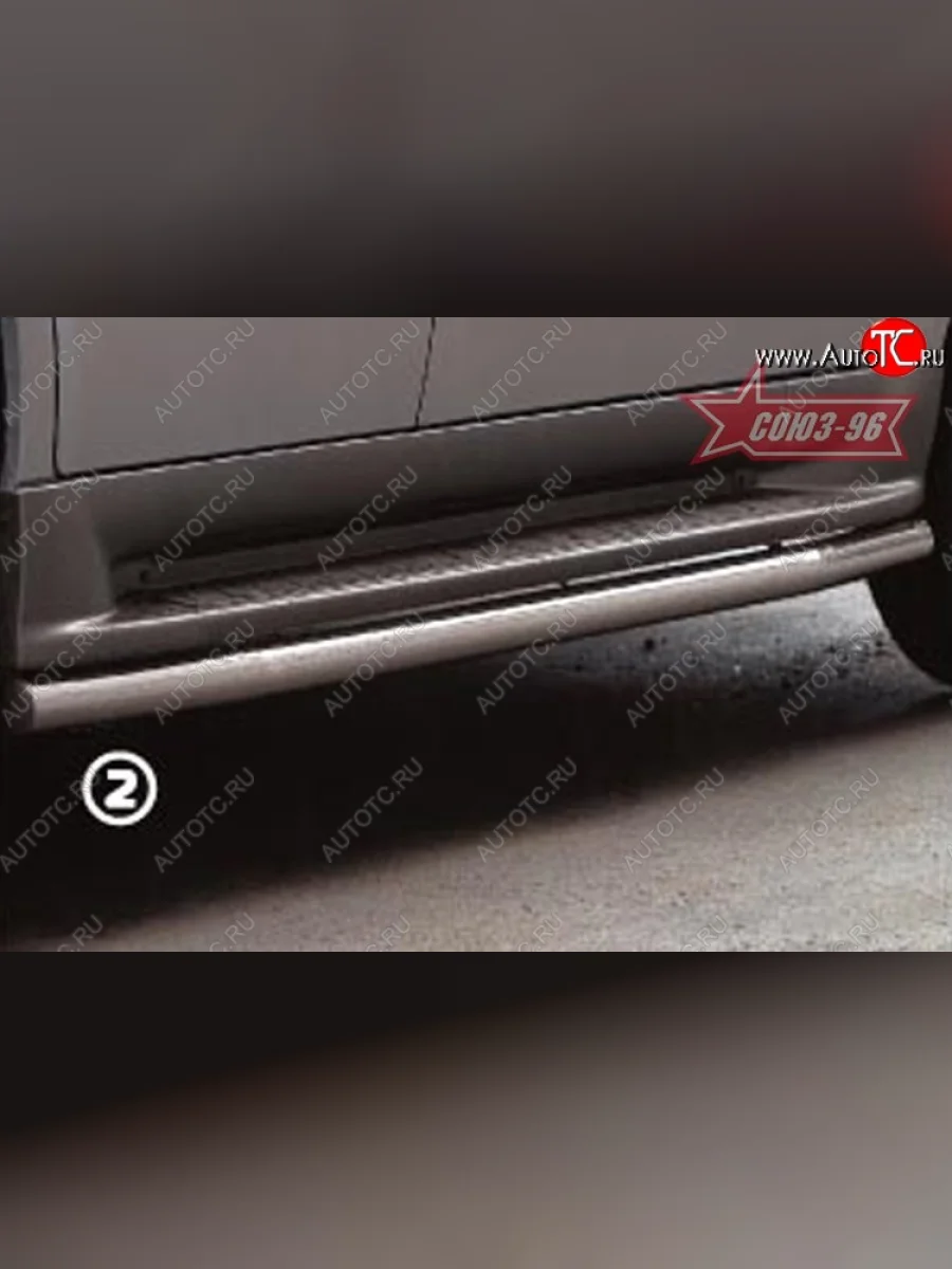 Защита штатных порогов Souz-96 (d60) SSANGYONG Rexton Y200 (2001-2006)  с доставкой в г. Пермь