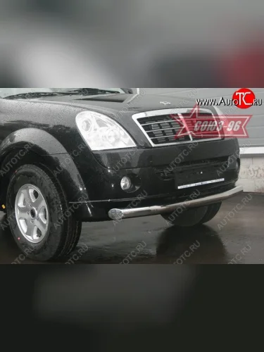 Защита переднего бампера одинарная Souz-96 (d76) SSANGYONG Rexton Y250 (2006-2012)