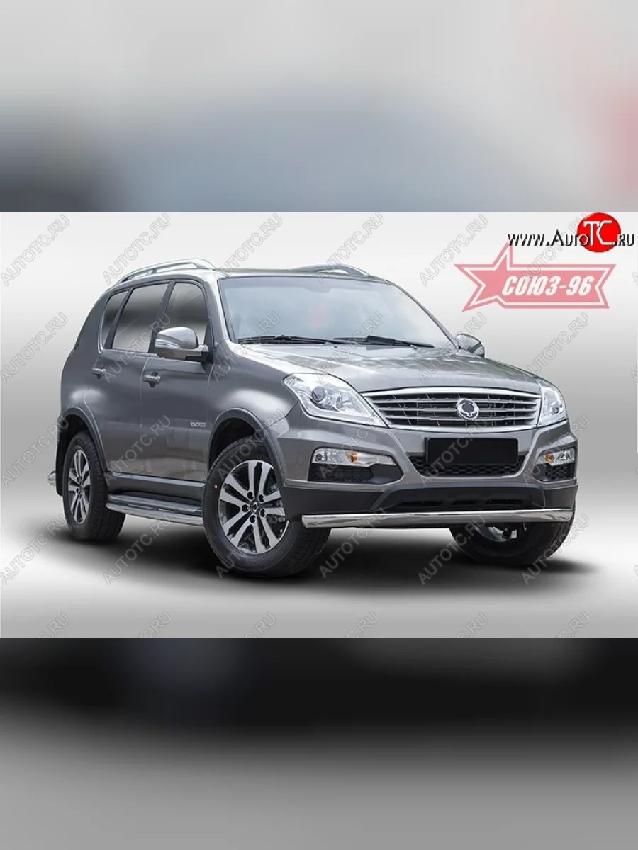 Защита переднего бампера одинарная из овальной трубы Souz-96 (d75x42) SSANGYONG Rexton Y290 (2012-2017)  с доставкой в г. Керчь