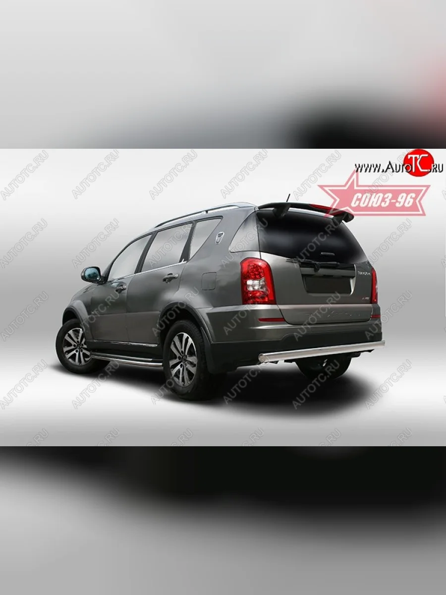 Овальная защита заднего бампера диаметром трубы 75х42 мм Souz-96 SSANGYONG Rexton Y290 (2012-2017)  с доставкой в г. Керчь