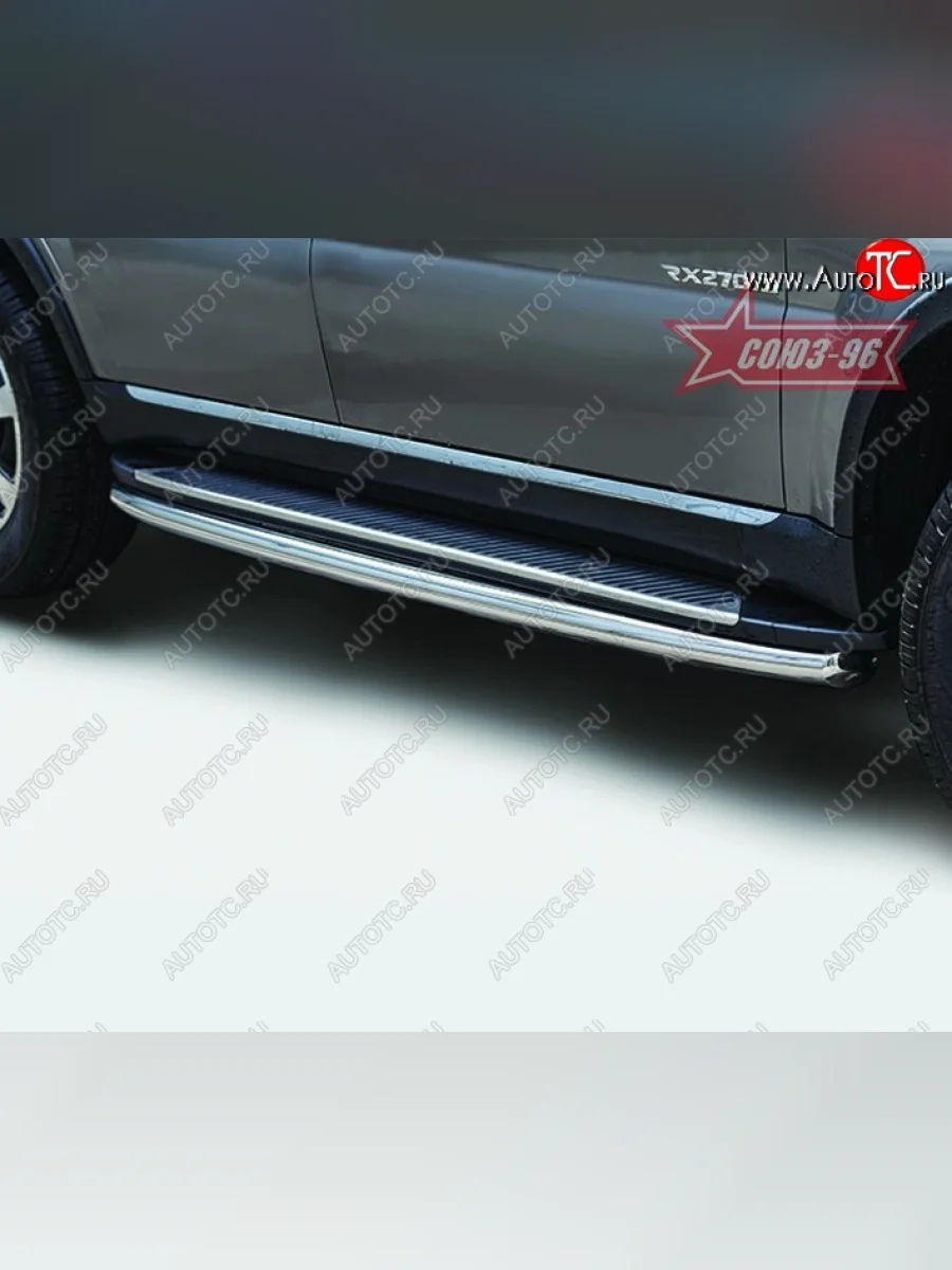 Защита штатных порогов Souz-96 (d60) SSANGYONG Rexton Y290 (2012-2017)  в Перми Пермском крае