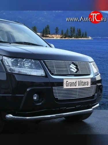 Декоративная вставка решетки радиатора Novline Suzuki Grand Vitara  JT 5 дверей (2005-2008) дорестайлинг