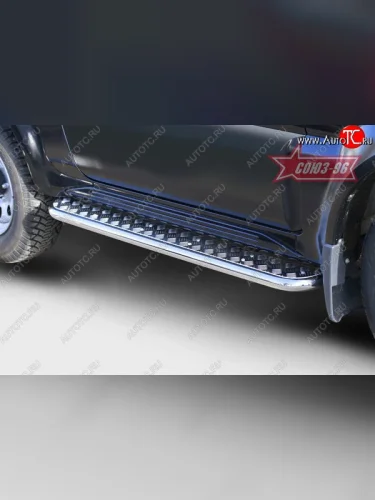 Защита порогов с листом Souz-96 (d42). Suzuki Jimny JB23/JB43 2-ой рестайлинг (2012-2018)