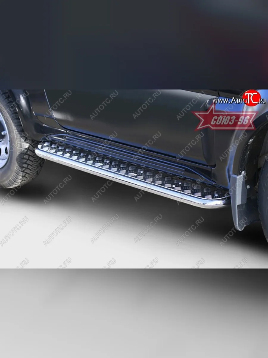 Защита порогов с листом Souz-96 (d42). Suzuki Jimny JB23/JB43 2-ой рестайлинг (2012-2018)  с доставкой в г. Керчь