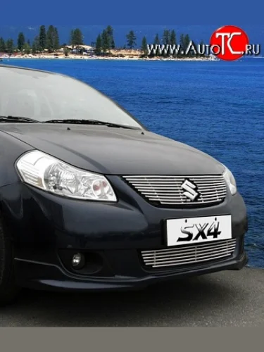 Декоративная вставка решетки радиатора Novline Suzuki SX4  GYA,GYB (2010-2016)  рестайлинг, хэтчбэк