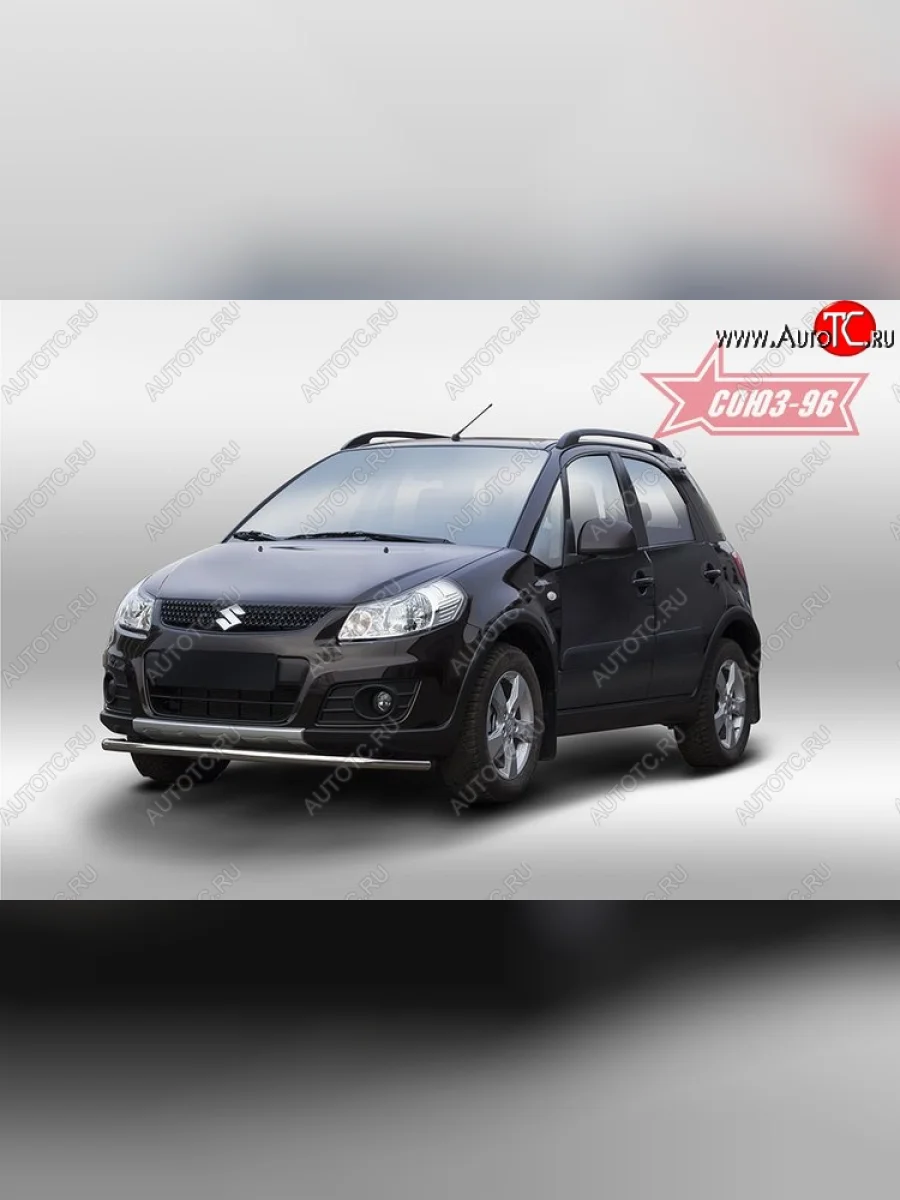 Защита переднего бампера одинарная Souz-96 (d42). Suzuki SX4 JYB, JYA хэтчбэк дорестайлинг (2013-2016)  в Керчи Республика Крым