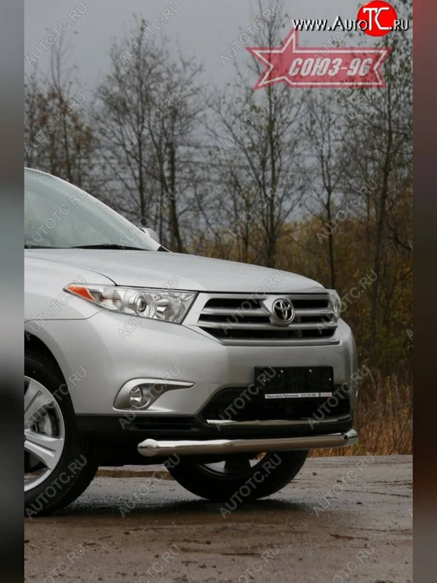 Одинарная защита переднего бампера (d76) Souz-96 Toyota Highlander XU40 рестайлинг (2010-2013)  в Самаре Самарской области