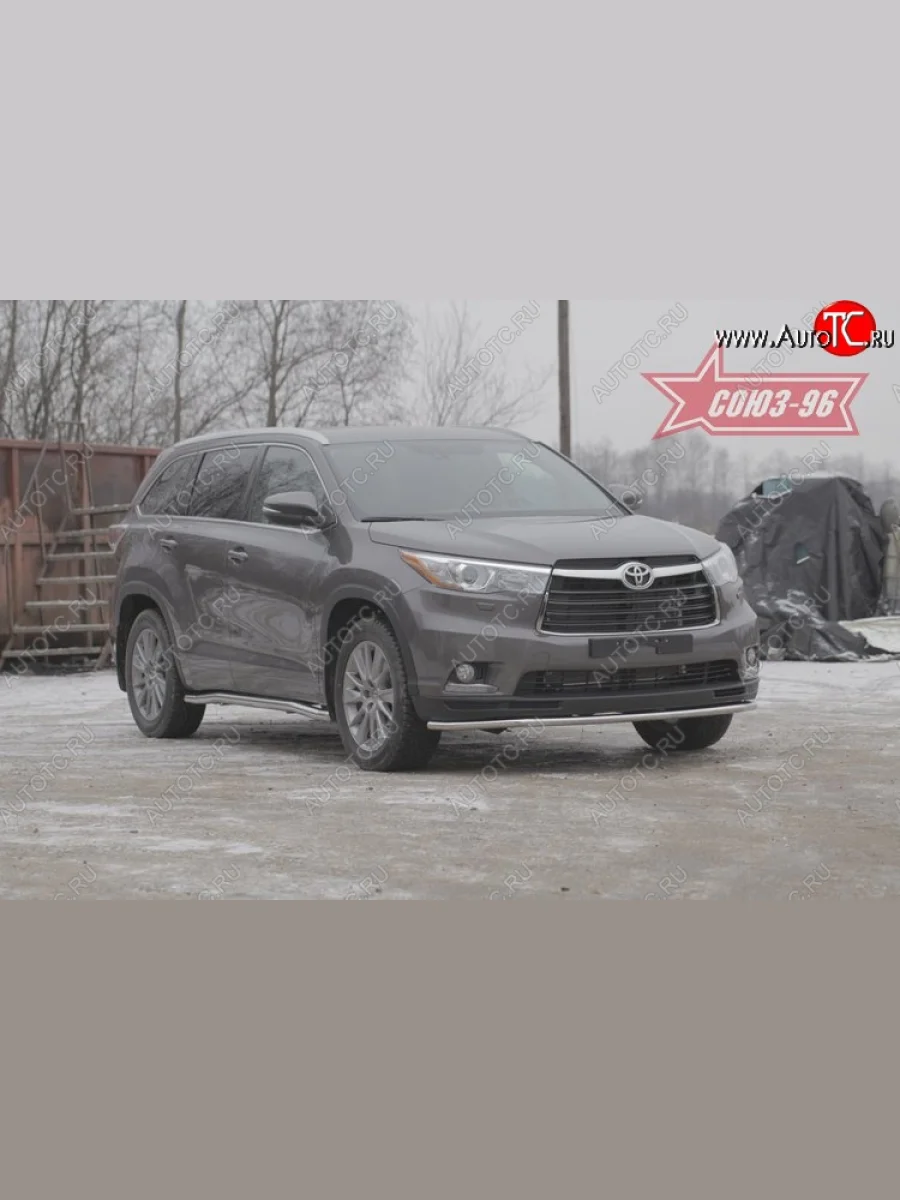 Защита переднего бампера одинарная Souz-96 (d42)  Toyota Highlander (2013-2017) XU50  в Самаре Самарской области