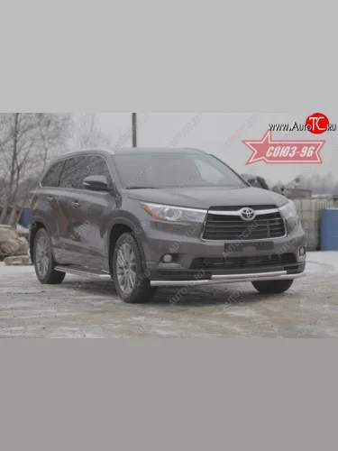 Защита переднего бампера двойная Souz-96 (d60/42). Toyota Highlander  XU50 (2013-2017) дорестайлинг