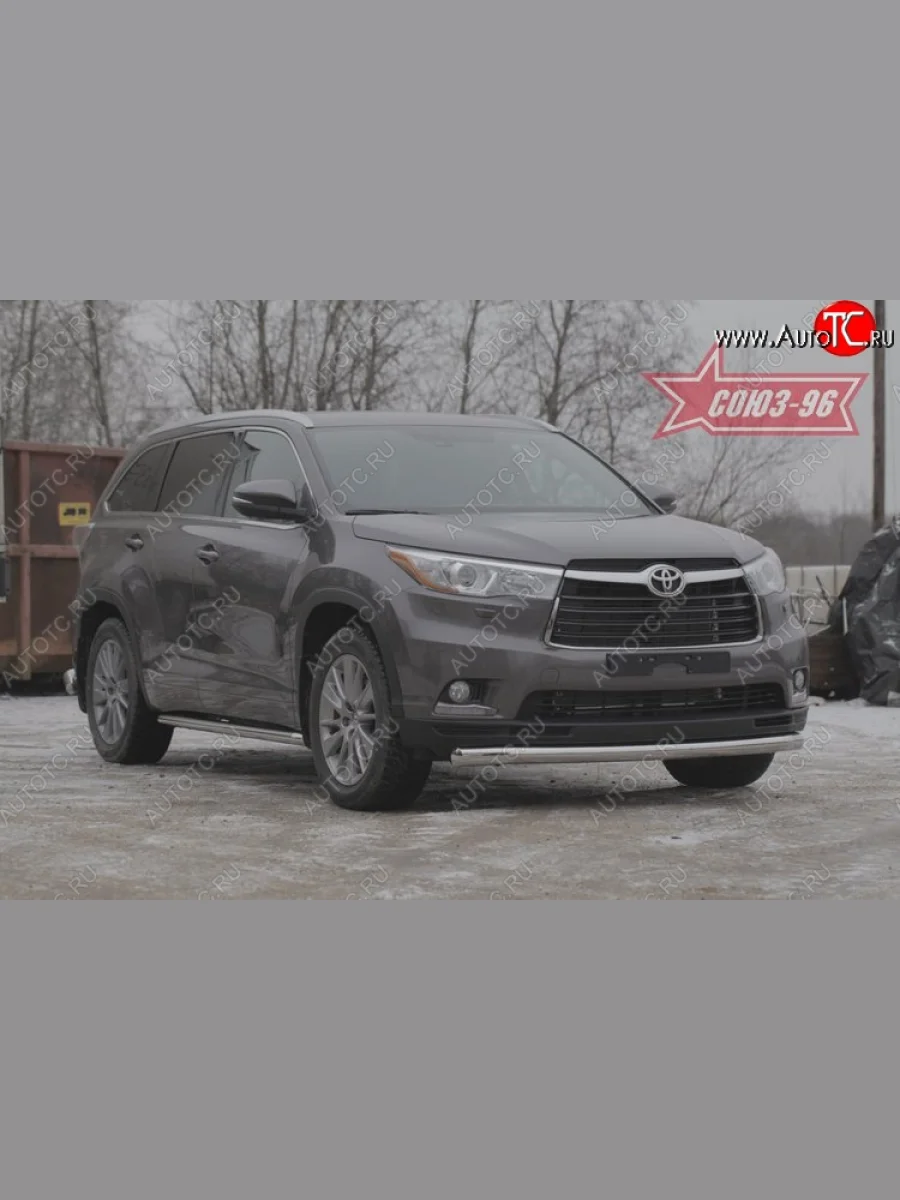 Защита переднего бампера одинарная Souz-96 (d76) Toyota Highlander XU50 дорестайлинг (2013-2017)  в Самаре Самарской области