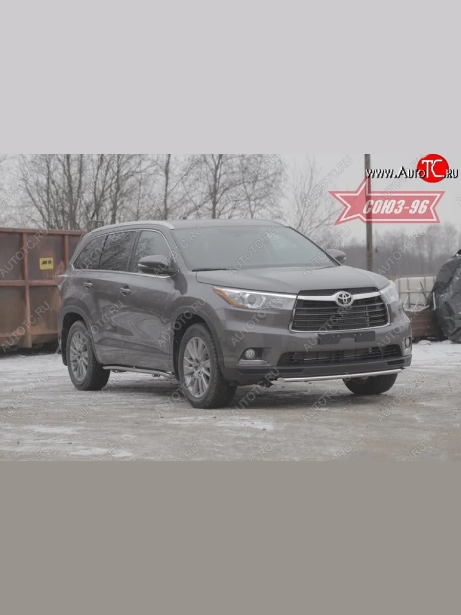 Защита переднего бампера одинарная из овальной трубы Souz-96 (d75х42). Toyota Highlander XU50 дорестайлинг (2013-2017)  в Самаре Самарской области