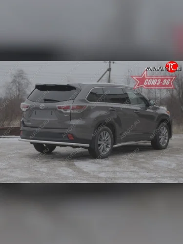 Защита заднего бампера Souz-96 (d60) Toyota Highlander XU50 дорестайлинг (2013-2017)