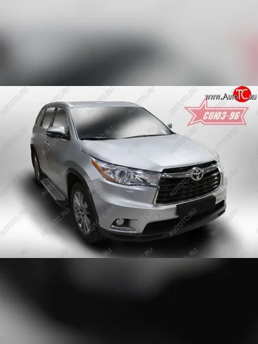 Пороги из алюминиевого профиля Souz-96 Toyota Highlander  XU50 (2013-2017) дорестайлинг