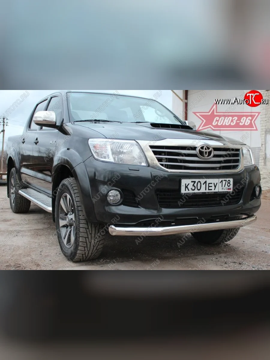 Одинарная защита переднего бампера (d76) Souz-96 Toyota Hilux AN20,AN30  2-ой рестайлинг (2011-2016)  в Самаре Самарской области