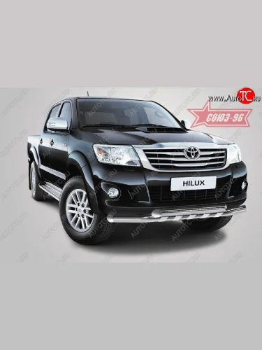 Защита переднего бампера двойная Souz-96 (d76/76) Toyota Hilux  AN20,AN30 (2011-2016)  2-ой рестайлинг