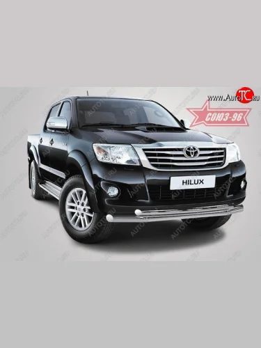 Защита переднего бампера двойная Souz-96 (d76/60) V1 Toyota Hilux  AN20,AN30 (2011-2016)  2-ой рестайлинг