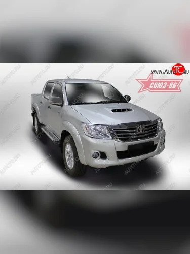 Пороги из алюминиевого профиля Souz-96 Toyota Hilux  AN20,AN30 (2011-2016)  2-ой рестайлинг