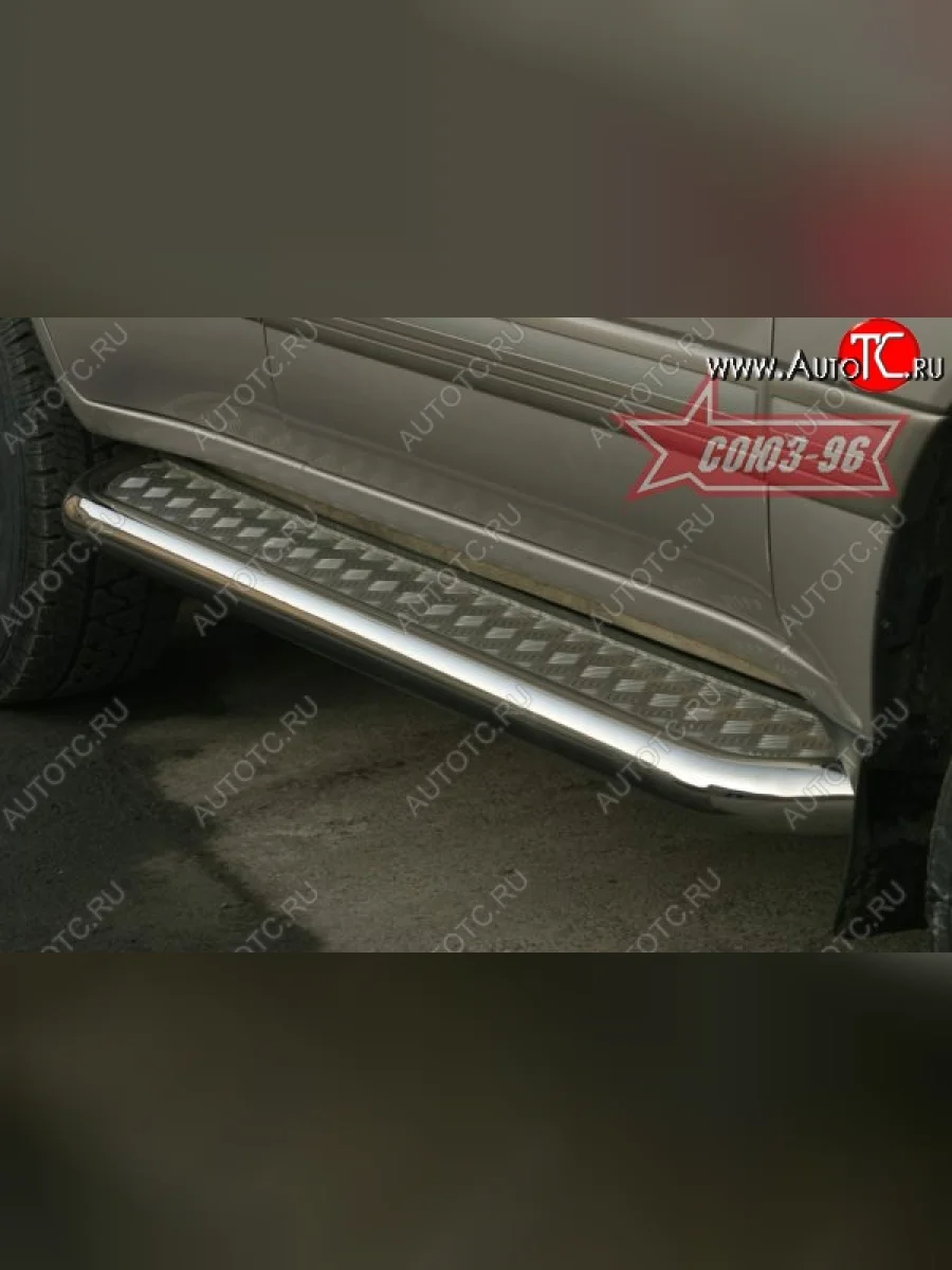 Защита порогов с листом Souz-96 (d76). Toyota Land Cruiser 10 100 дорестайлинг (1998-2002)  в Самаре Самарской области