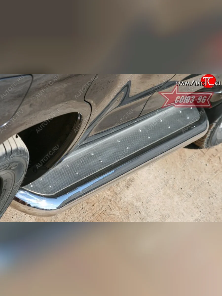 Защита порогов с листом Souz-96 (d60) v1.  Toyota Land Cruiser (2007-2012) 200  в Самаре Самарской области