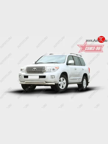 Защита переднего бампера двойная Souz-96 (d76/60) Toyota Land Cruiser  200 (2012-2015) 1-ый рестайлинг