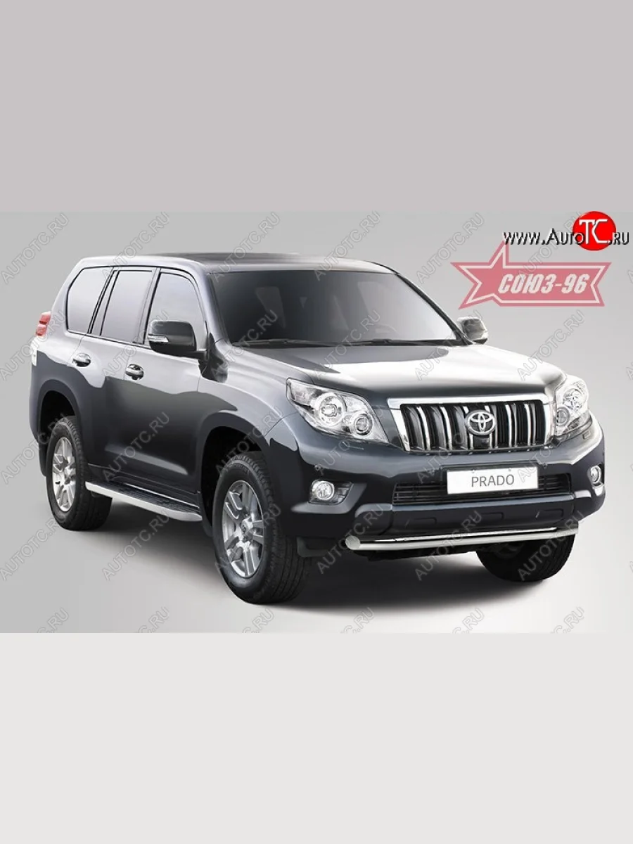 Защита переднего бампера одинарная Souz-96 (d76) Toyota Land Cruiser Prado J150 дорестайлинг (2009-2013)  в Самаре Самарской области