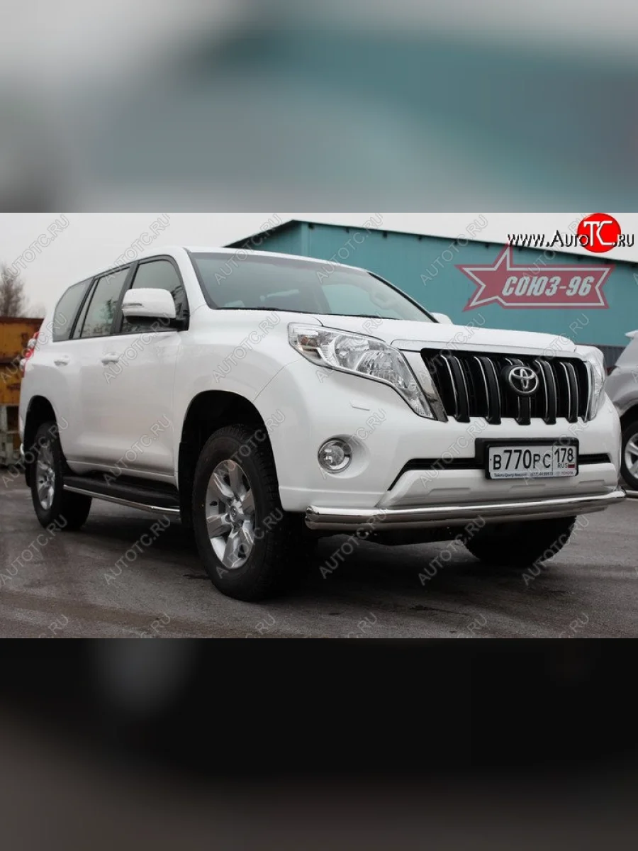 Защита переднего бампера двойная Souz-96 (d60/60).  Toyota Land Cruiser Prado (2013-2017) J150  в Самаре Самарской области