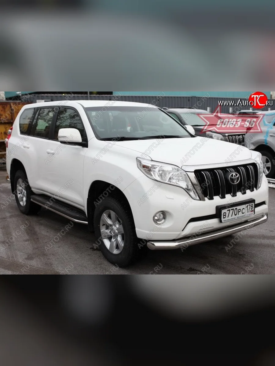 Защита переднего бампера одинарная Souz-96 (d76)  Toyota Land Cruiser Prado (2013-2017) J150  в Самаре Самарской области