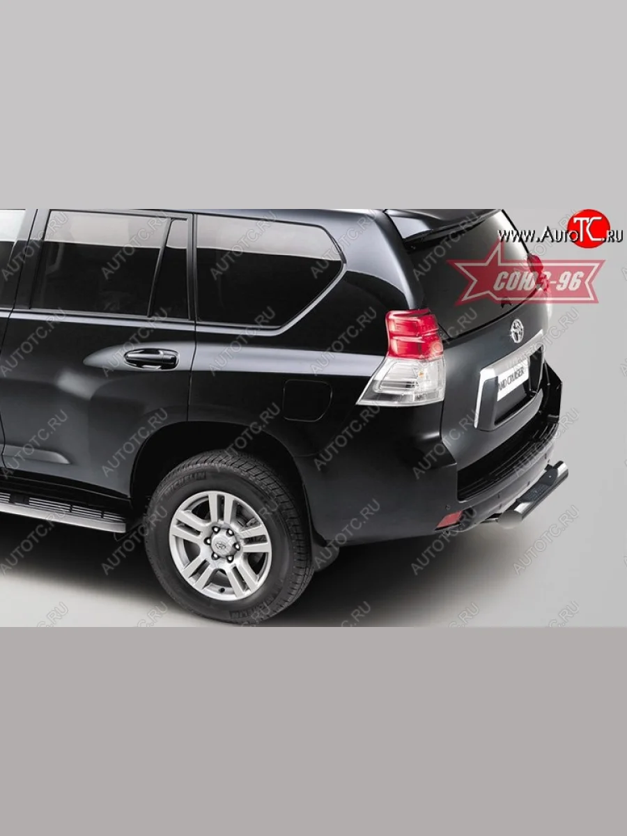 Защита заднего бампера с пластиковой проступью (d76) Souz-96  Toyota Land Cruiser Prado (2009-2013) J150  в Самаре Самарской области