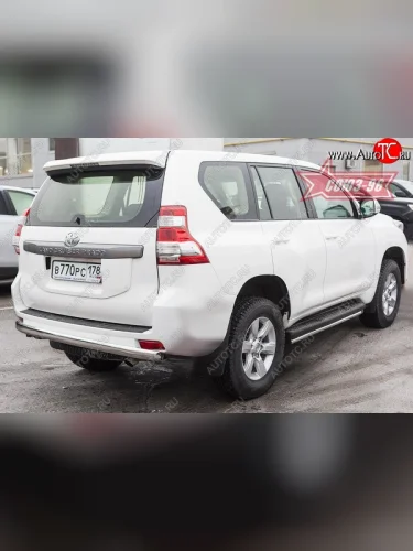 Защита заднего бампера Souz-96 (овал 75х42) Toyota Land Cruiser Prado  J150 (2013-2017) 1-ый рестайлинг