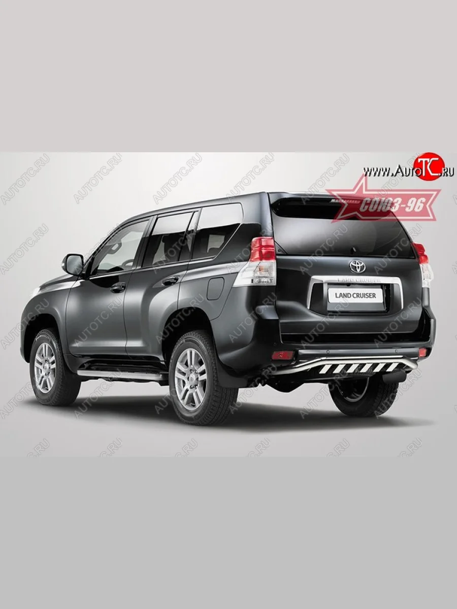 Защита заднего бампера Souz-96 (d60 с профилем) Toyota Land Cruiser Prado J150 дорестайлинг (2009-2013)  в Керчи Республика Крым
