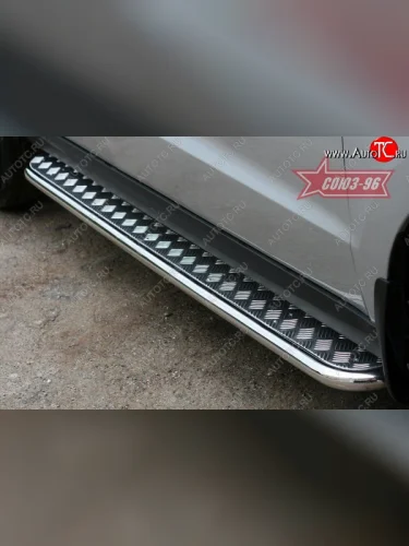 Защита порогов с листом Souz-96 (d42). Toyota RAV4  XA30 (2010-2013) 5 дв. 2-ой рестайлинг