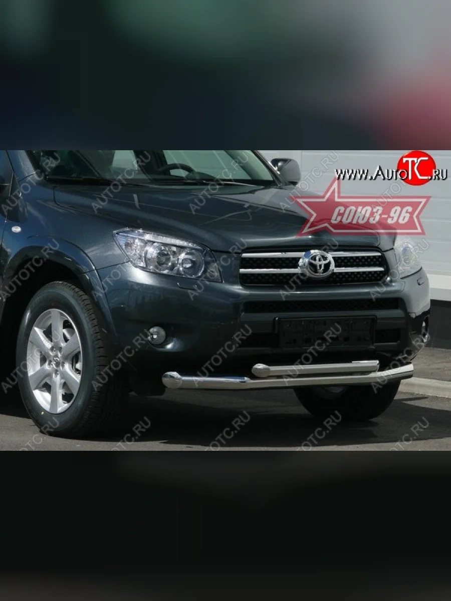 Защита переднего бампера двойная Souz-96 (d76/60) Toyota RAV4 XA305 5 дв. дорестайлинг (2005-2009)  в Керчи Республика Крым