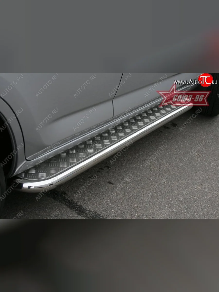 Защита порогов с листом Souz-96 (d60) Toyota RAV4 XA30 5 дв. 1-ый рестайлинг (2008-2010)  с доставкой в г. Керчь