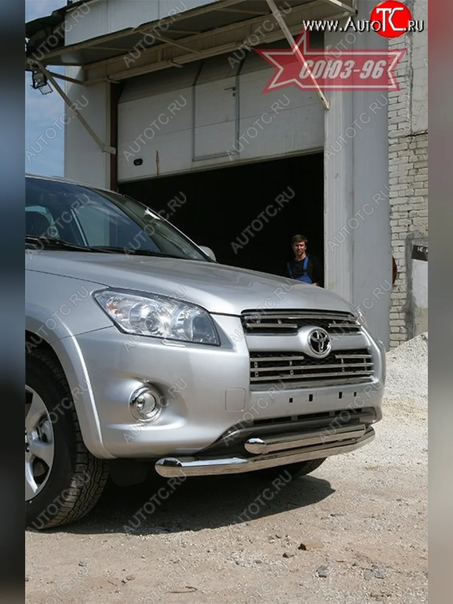 Защита переднего бампера двойная Souz-96 (d76/60) Toyota RAV4 XA30 5 дв. удлиненный 1-ый рестайлинг (2009-2010)  в Самаре Самарской области
