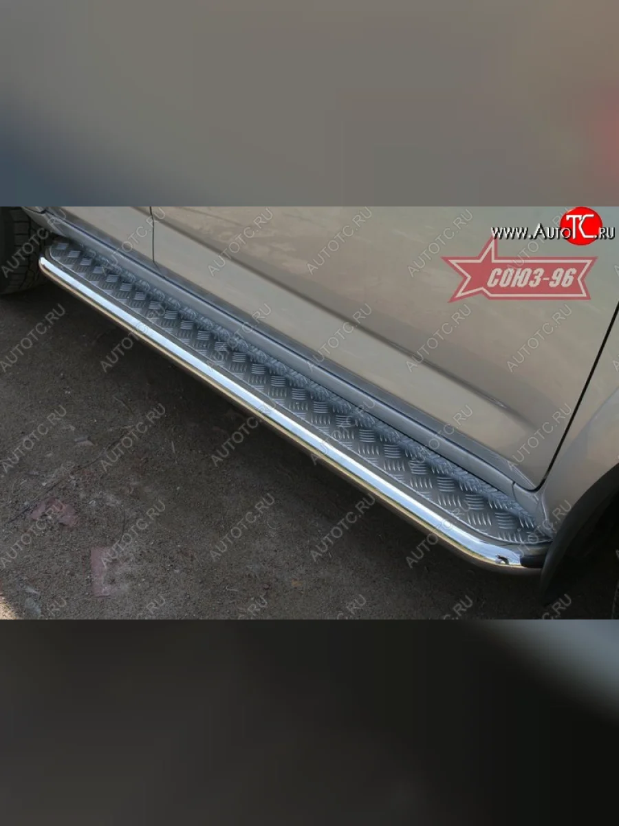 Защита порогов с листом Souz-96 (d60). Toyota RAV4 XA30 5 дв. удлиненный дорестайлинг (2003-2008)  в Керчи Республика Крым