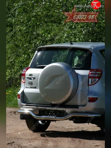 Защита заднего бампера Souz-96 (d60) с дополнительным декоративным элементом Toyota RAV4  XA30 (2010-2013) 5 дв. 2-ой рестайлинг, 5 дв. удлиненный 2-ой рестайлинг