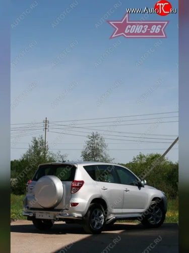 Защита заднего бампера из боковых уголков (d76) на стандарт Souz-96 Toyota RAV4  XA30 (2010-2013) 5 дв. 2-ой рестайлинг