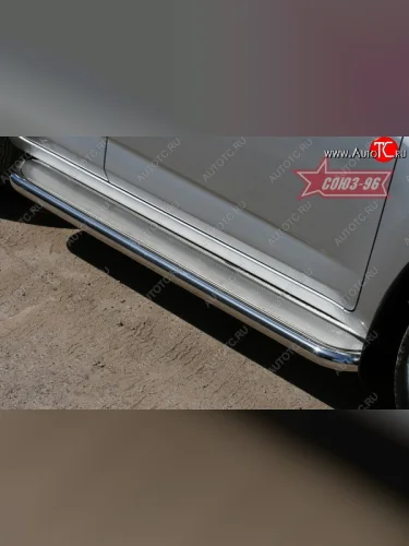 Защита порогов с листом Souz-96 (d60). Toyota RAV4  XA30 (2010-2013) 5 дв. 2-ой рестайлинг