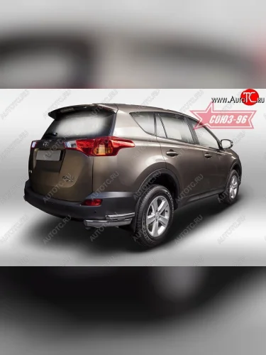 Защита заднего бампера из боковых уголков Souz-96 (d75х42) Toyota RAV4  XA40 (2012-2015) 5 дв. дорестайлинг