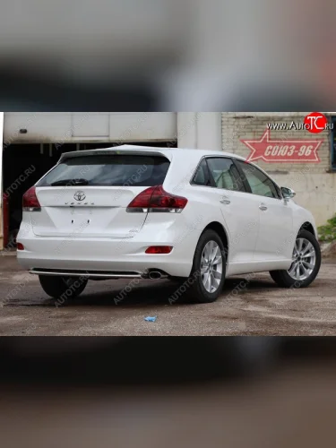Защита заднего бампера из овальной трубы Souz-96 горизонтальная (в 75х42) Toyota Venza  GV10 (2008-2012) дорестайлинг
