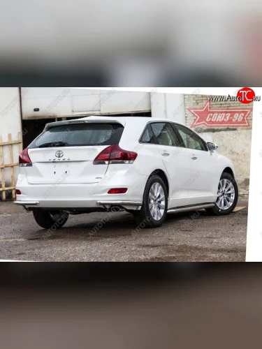 Защита заднего бампера из боковых уголков Souz-96 (d60) Toyota Venza  GV10 (2008-2012) дорестайлинг