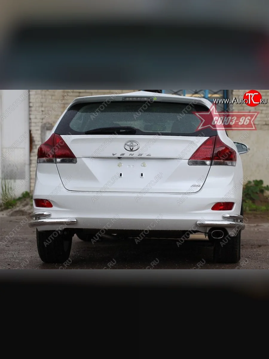 Защита заднего бампера из двойных боковых уголков Souz-96 (d60/42)  Toyota Venza (2008-2012) GV10  в Самаре Самарской области