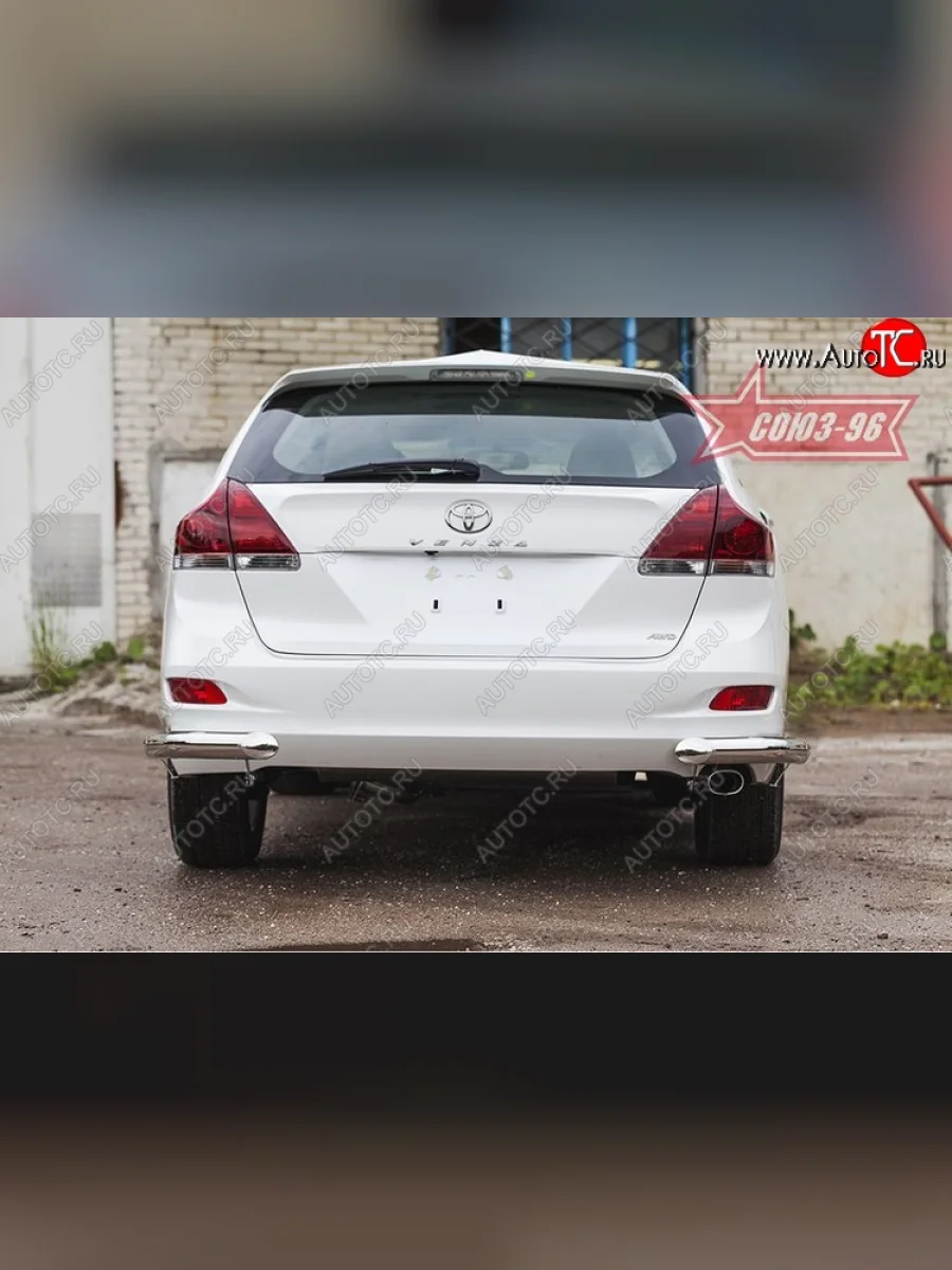 Защита заднего бампера из боковых уголков Souz-96 (d76)  Toyota Venza (2008-2012) GV10  в Самаре Самарской области