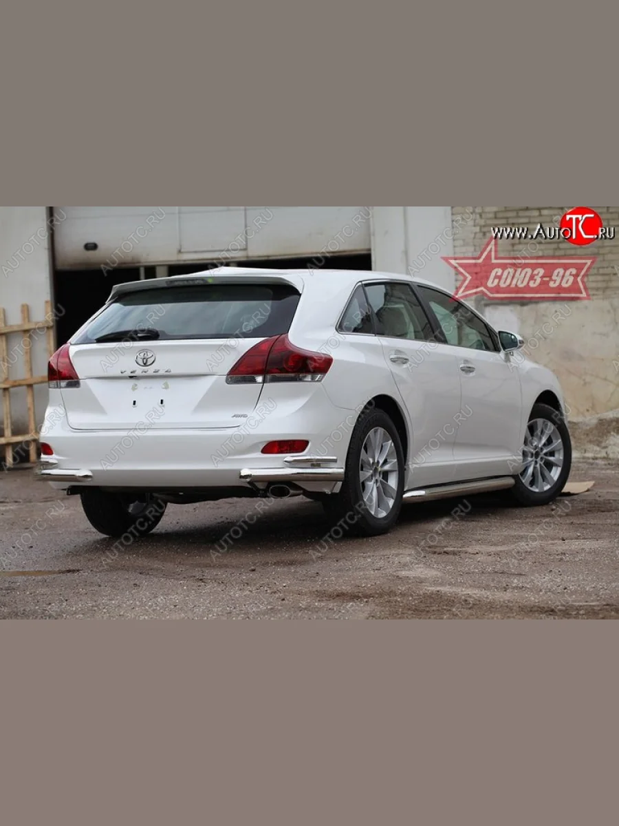Защита заднего бампера из двойных боковых уголков Souz-96 (d76/42)  Toyota Venza (2008-2012) GV10  в Самаре Самарской области