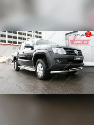 Защита переднего бампера двойная Souz-96 (d76/42) Volkswagen Amarok (2009-2016) дорестайлинг