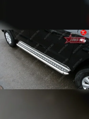 Защита порогов с листом Souz-96 (d76). Volkswagen Amarok (2009-2016) дорестайлинг